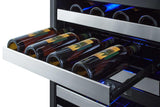 24" Wide Combination Dual-zone Wine Cellar and 2-drawer Refrigerator-freezer