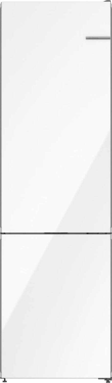 800 Series Free-standing fridge-freezer with freezer at bottom, glass door 24" White, Total No Frost