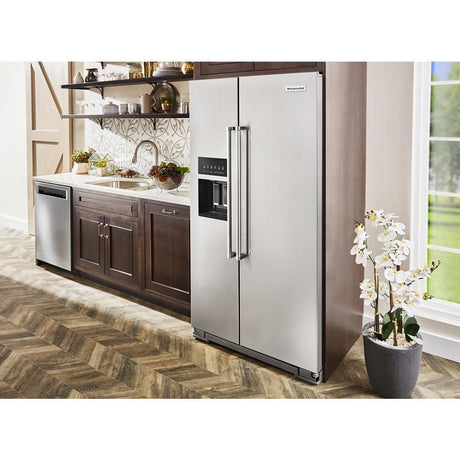 19.9 cu ft. Counter-Depth Side-by-Side Refrigerator with Exterior Ice and Water and PrintShield™ finish