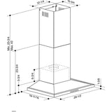 **DISCONTINUED** Broan® 30-Inch Convertible Wall-Mount Low Profile Pyramidal Chimney Range Hood, 450 MAX CFM