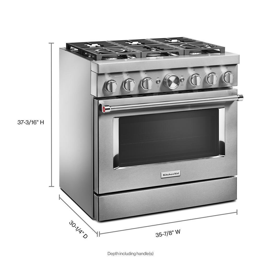 KitchenAid® 36'' Smart Commercial-Style Dual Fuel Range with 6 Burners