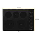 30-inch Electric Ceramic Glass Cooktop with Two Dual Radiant Elements