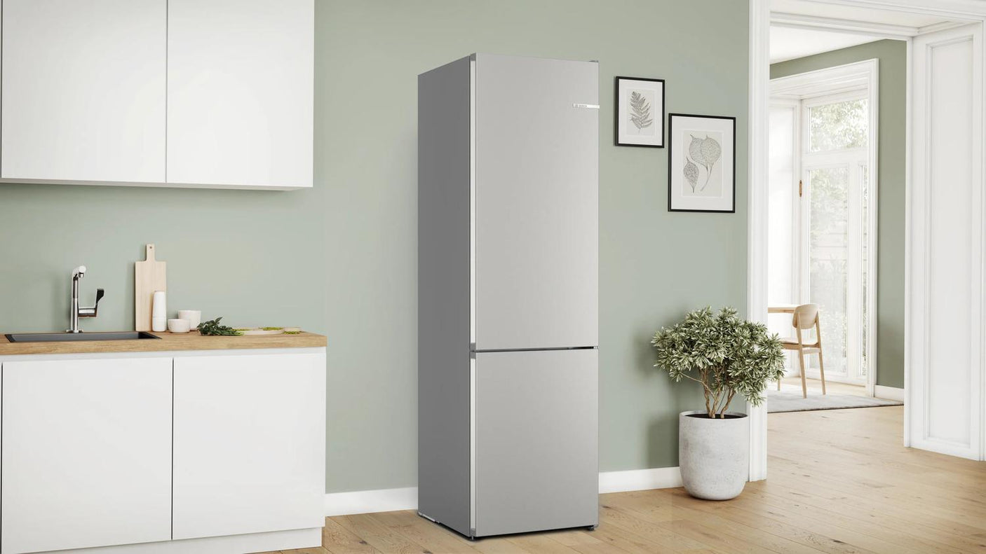 800 Series Freestanding Bottom Freezer Refrigerator 24" Easy Clean Brushed Steel