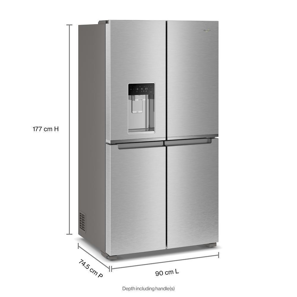 36-Inch Counter Depth 4 Door Refrigerator with Ice Maker in Door