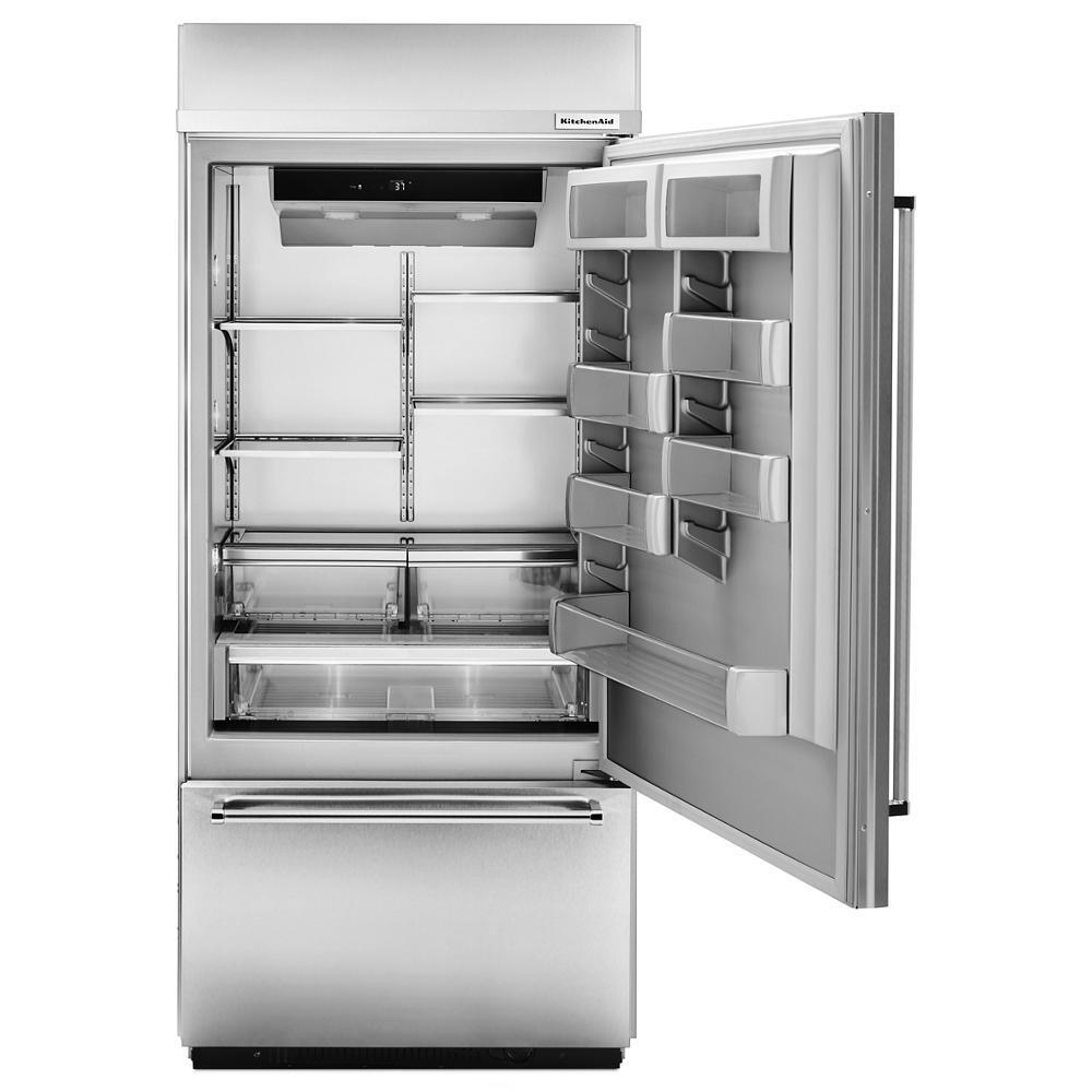 20.9 Cu. Ft. 36" Width Built-In Stainless Bottom Mount Refrigerator with Platinum Interior Design