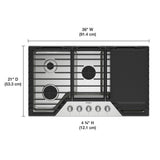 36-inch Gas Cooktop with 2-in-1 Hinged Grate to Griddle