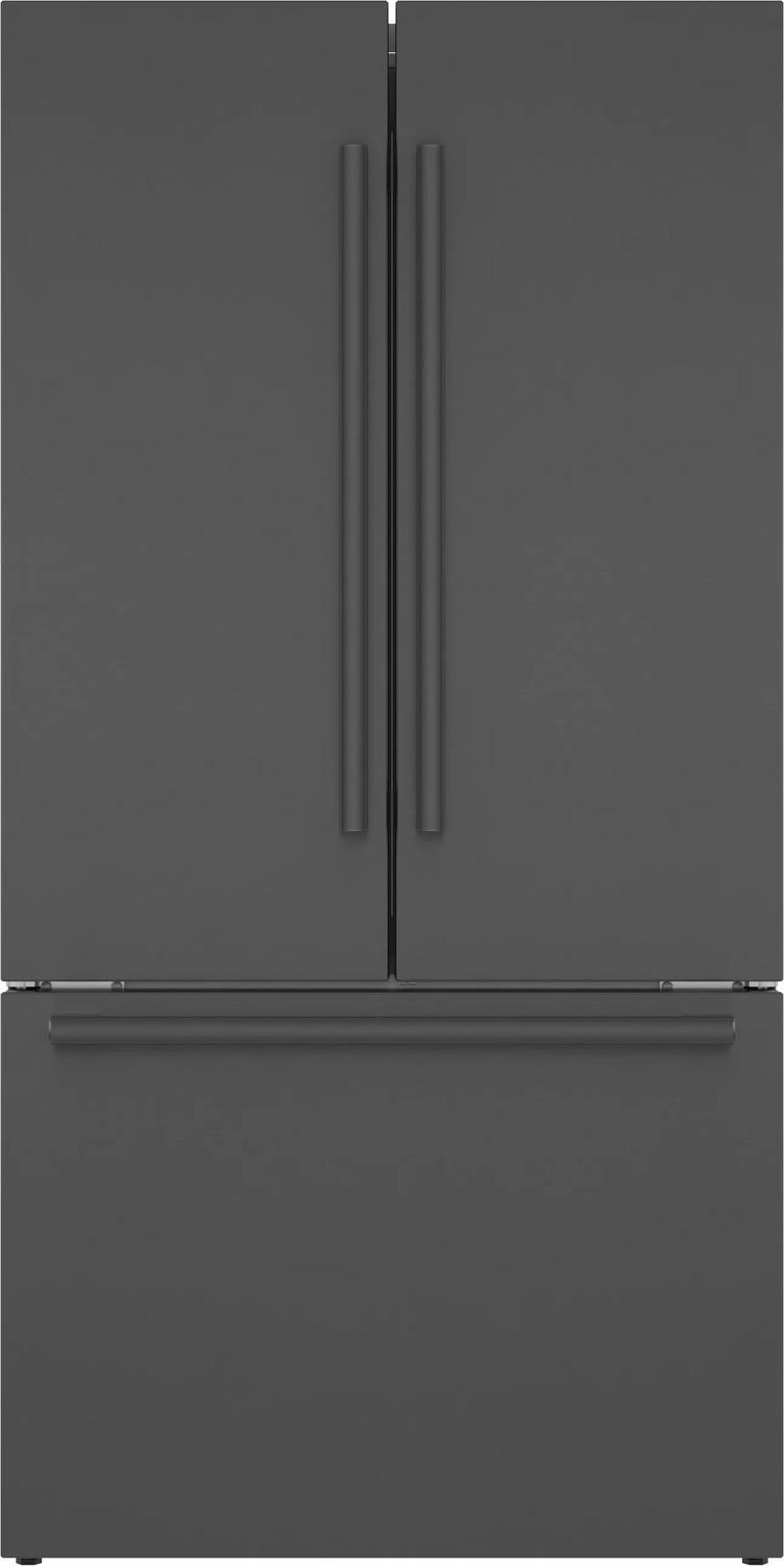 800 Series French Door Bottom Mount Refrigerator 36" Black Stainless Steel