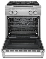 30'' 4-Burner Dual Fuel Freestanding Range, Commercial-Style Stainless Steel