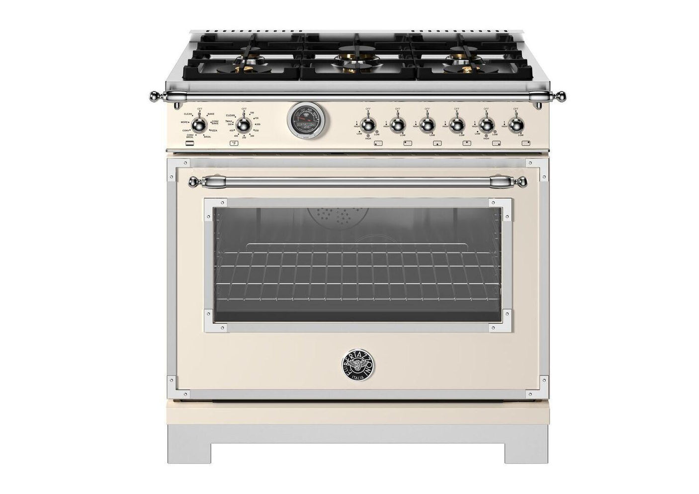 Heritage 36" Range Dual Fuel Self Clean Avorio Ivory