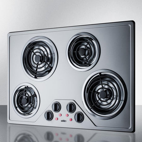 30" Wide 230v 4-burner Coil Cooktop