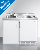 48" Wide All-in-one Kitchenette, No Plumbing Needed