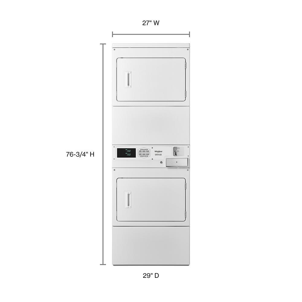 Commercial Gas Stack Dryer with Factory-Installed Coin Drop and Coin Box