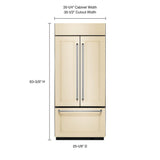 20.8 Cu. Ft. 36" Width Built In Panel Ready French Door Refrigerator with Platinum Interior Design