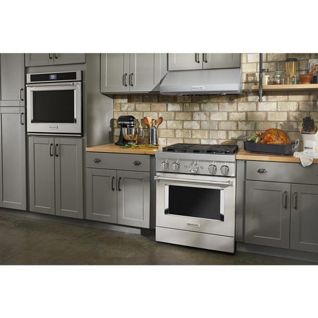 KitchenAid® 30'' Smart Commercial-Style Dual Fuel Range with 4 Burners