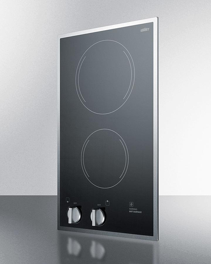 12" Wide 220/240v 2-burner Radiant Cooktop