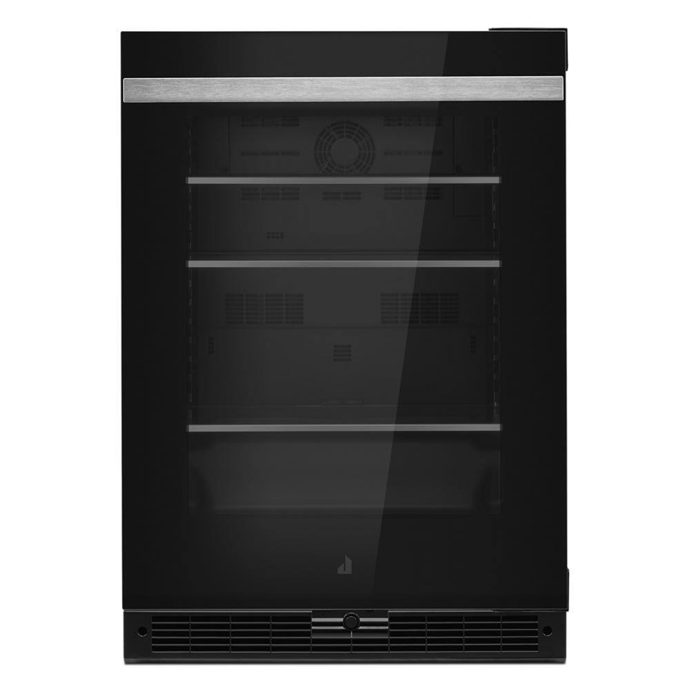 24" NOIR™ Under Counter Glass Door Refrigerator, Right Swing