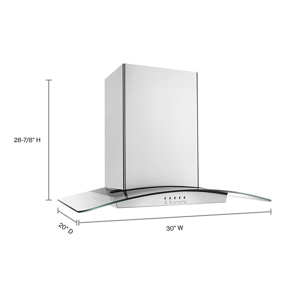 30" Modern Glass Wall Mount Range Hood