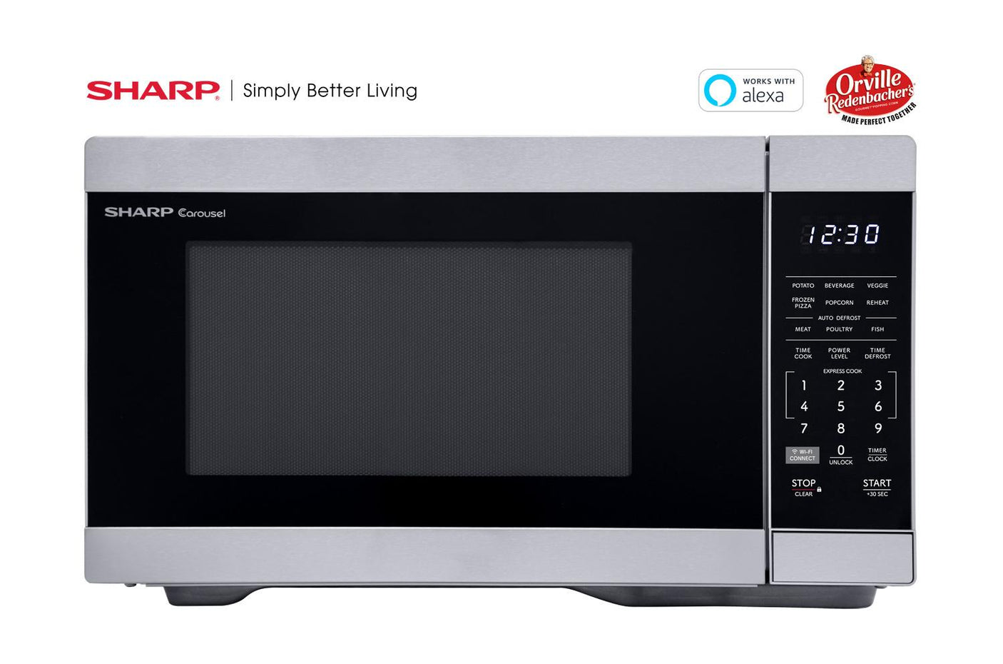 Sharp 1.1 cu. ft. 1000W Smart Stainless Steel Countertop Microwave Oven