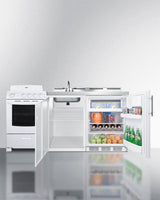 72" Wide All-in-one Kitchenette With Electric Coil Range