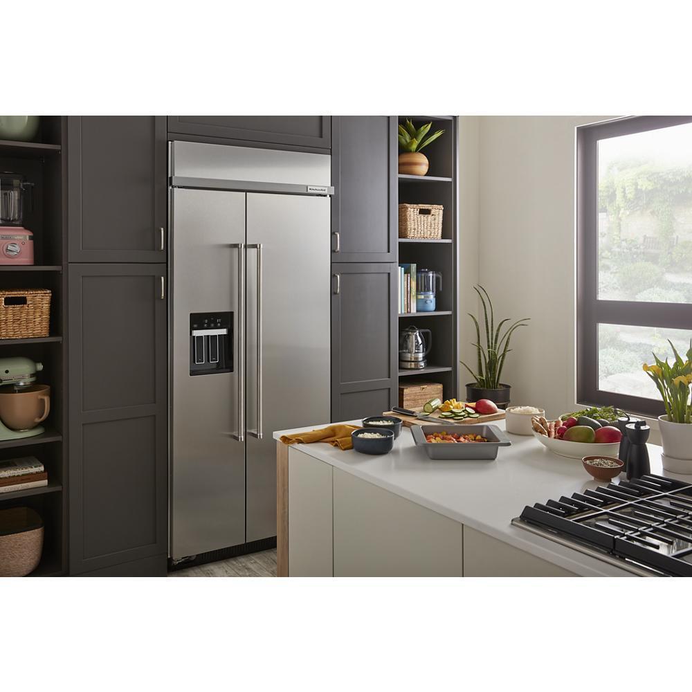 24" Undercounter Refrigerator with Glass Door and Shelves with Metallic Accents