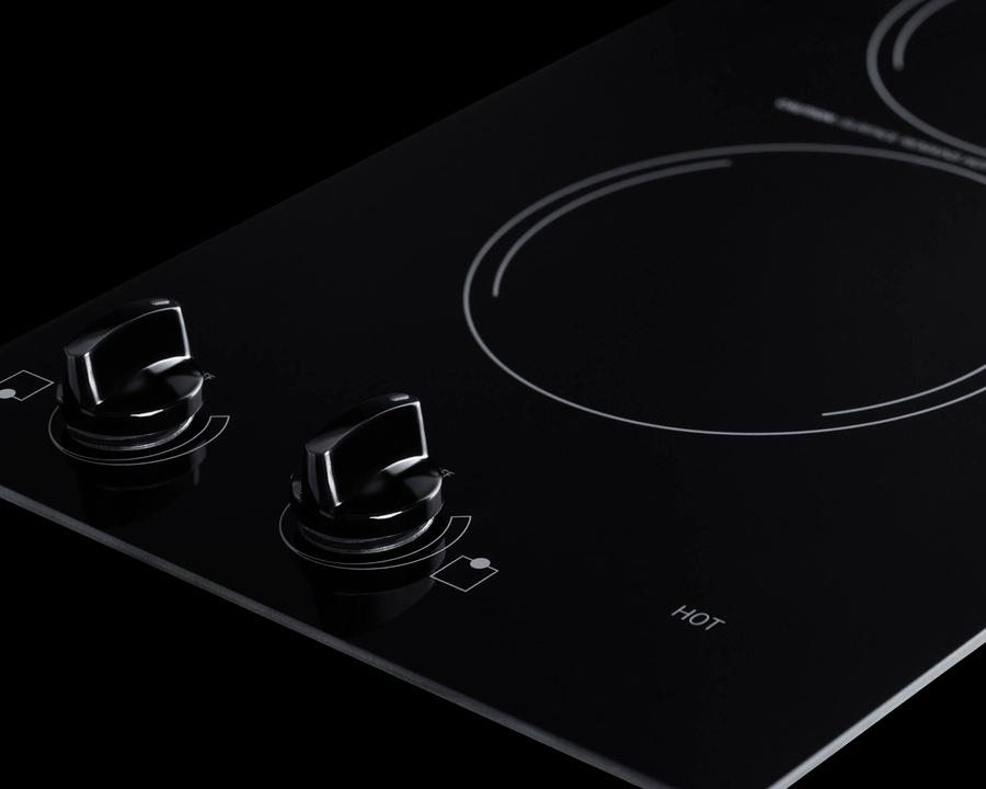 12" Wide 230v 2-burner Radiant Cooktop