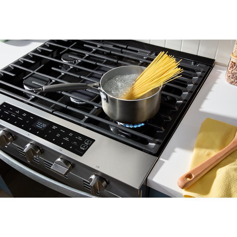 30-inch Smart Slide In Gas Range with Air Cooking Technology, No Preheat Air Fry, Steam/Self Clean and High Speed Preheat