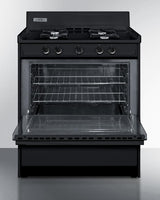 30" Wide Gas Range, Open Burners