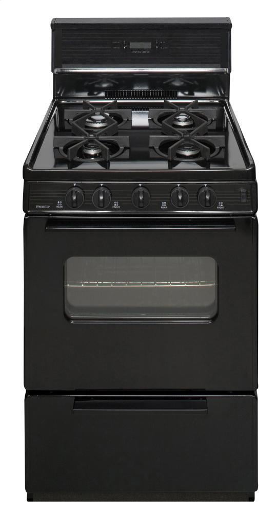 24 in. Freestanding Sealed Burner Spark Ignition Gas Range in Black