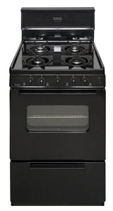 24 in. Freestanding Sealed Burner Spark Ignition Gas Range in Black