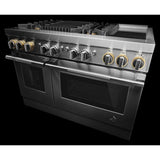 RISE™ 48" Dual-Fuel Professional-Style Range with Chrome-Infused Griddle and Grill