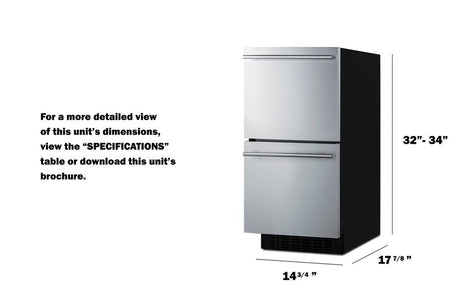 15" Wide 2-drawer All-refrigerator, ADA Compliant