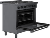 800 Series Dual Fuel Freestanding Range 36" Black Stainless Steel