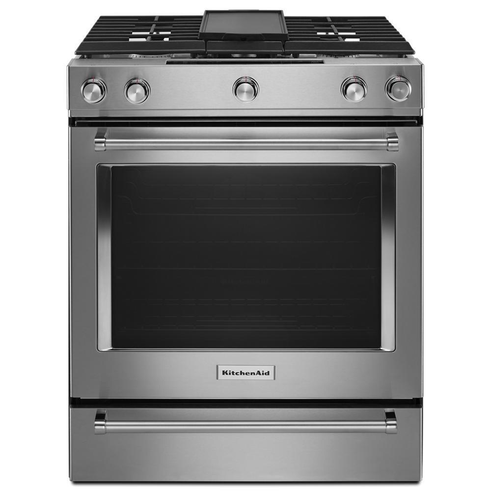 30-Inch 5-Burner Dual Fuel Convection Slide-In Range with Baking Drawer