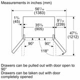 100 Series French Door Bottom Mount Refrigerator 36" Stainless steel (with anti-fingerprint)