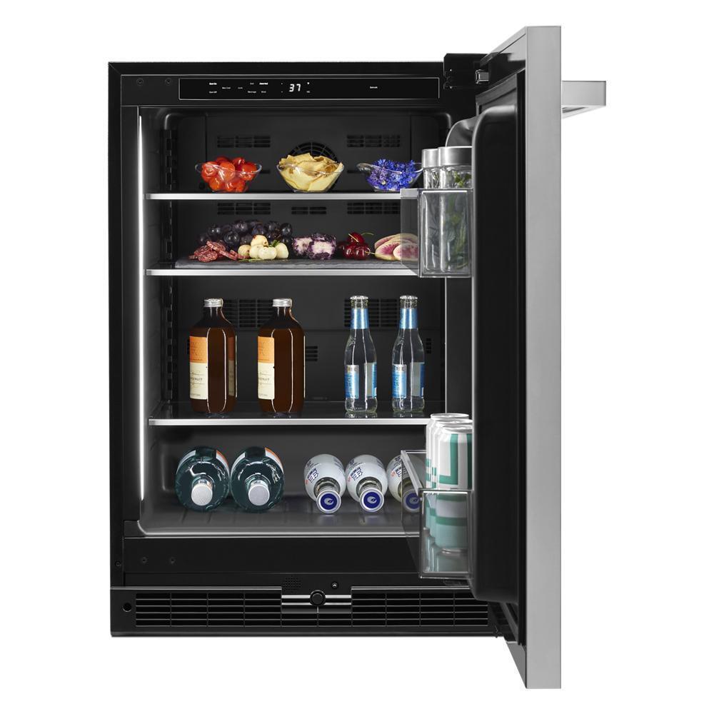 NOIR™ 24" Under Counter Solid Door Refrigerator, Right Swing