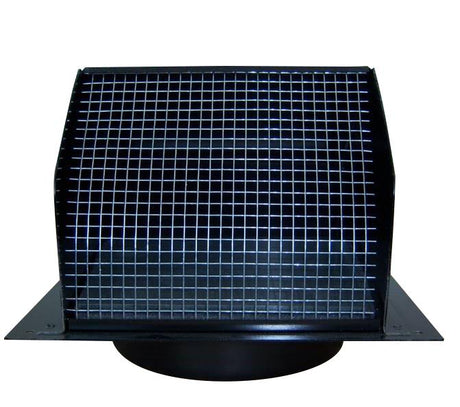 Broan-NuTone® Steel Wall Cap for 6" Round Duct with Backdraft Damper and Bird Screen, Black