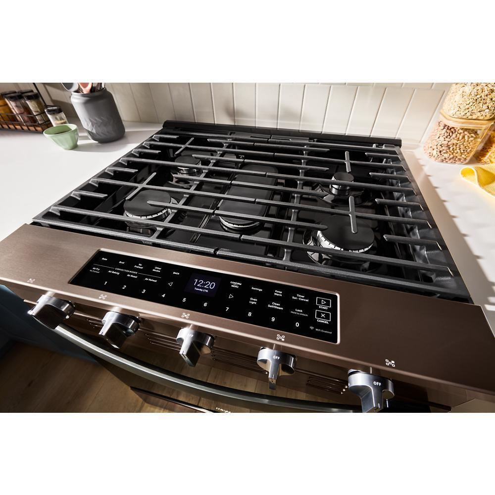 30-inch Smart Slide In Gas Range with Air Cooking Technology, No Preheat Air Fry, Steam/Self Clean and High Speed Preheat