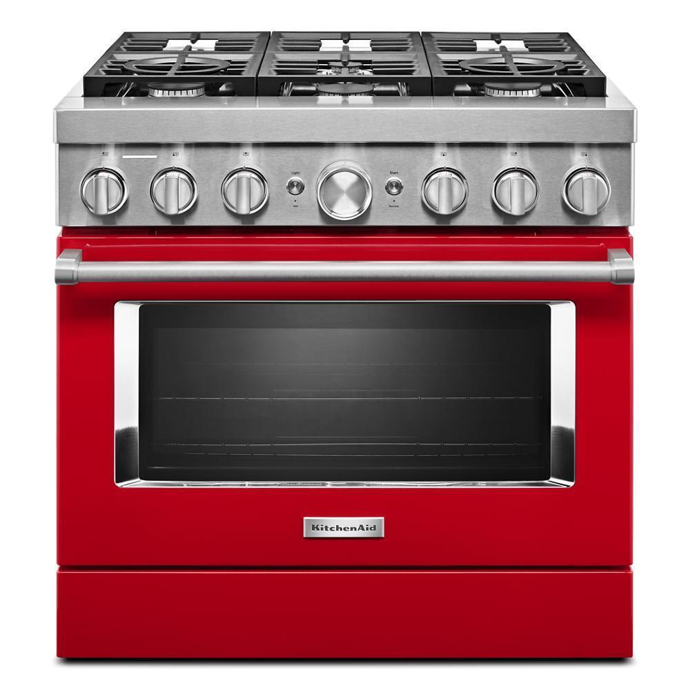 KitchenAid® 36'' Smart Commercial-Style Dual Fuel Range with 6 Burners