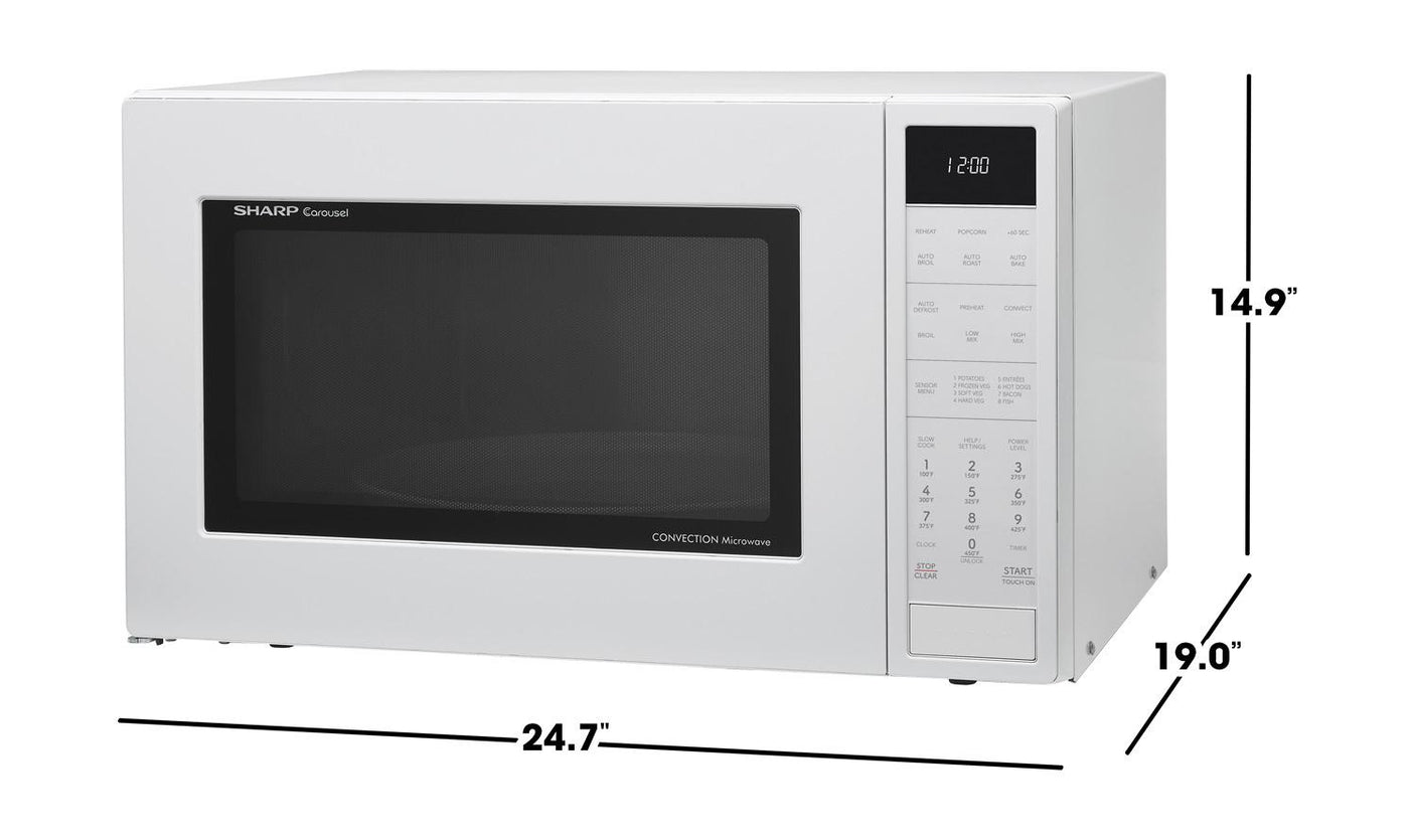 Sharp 1.5 cu. ft. 900W White Convection Countertop Microwave Oven