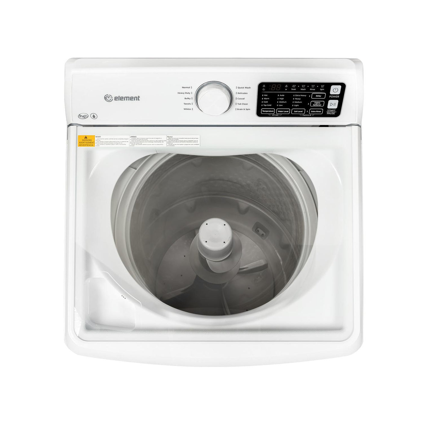 Element Electronics 3.7 cu. ft. Top Load Washing Machine with Agitator - White (ETW3725BW)