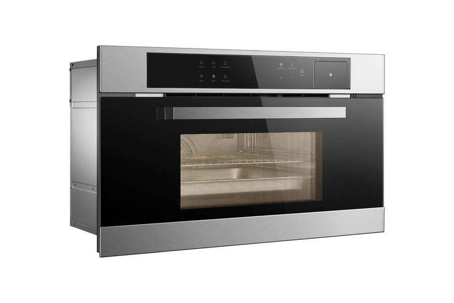 ROBAM 30-in Air Fry Convection European Element Single Electric Wall Oven (Black Glass)