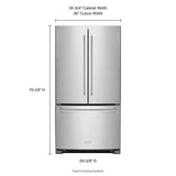 20 cu. ft. 36-Inch Width Counter-Depth French Door Refrigerator with Interior Dispense