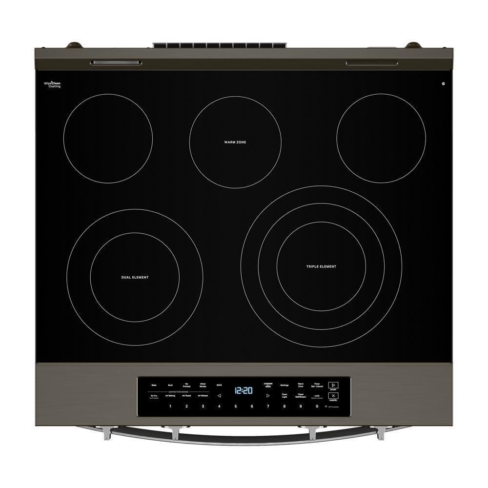 30-inch Smart Slide in Electric Range with Air Cooking Technology, No Preheat Air Fry, WipeClean™ Coating, Steam/Self Clean and High Speed Preheat