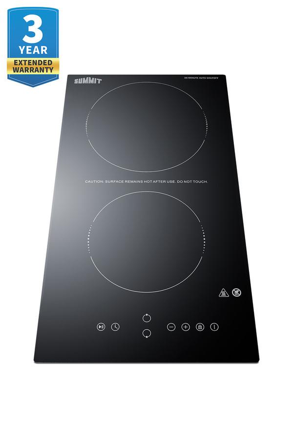 12" Wide 230v 2-burner Radiant Cooktop With Safety Shutoff