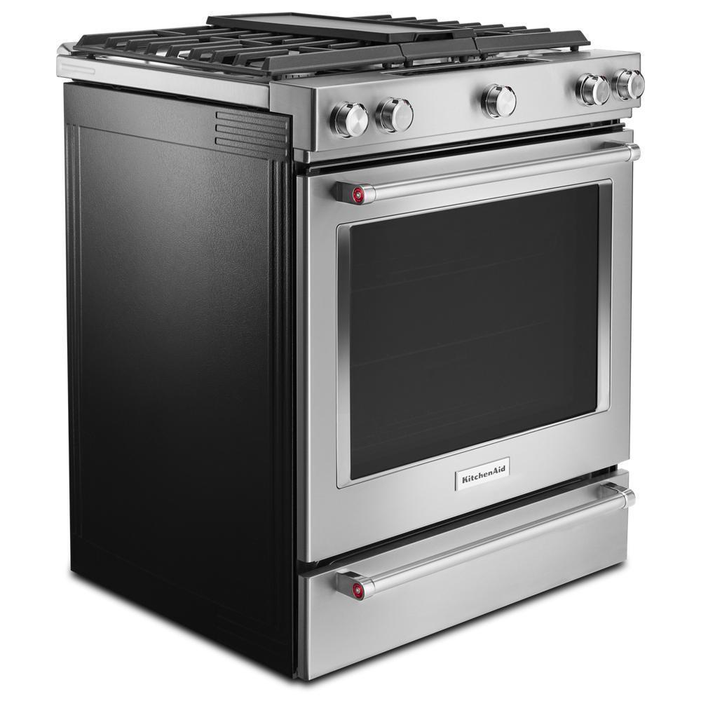 30-Inch 5-Burner Dual Fuel Convection Slide-In Range with Baking Drawer