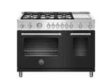 48 inch All Gas Range, 6 Burner and Griddle Nero Matt