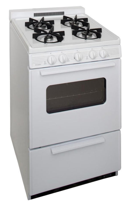 24 in. Freestanding Battery-Generated Spark Ignition Gas Range in White