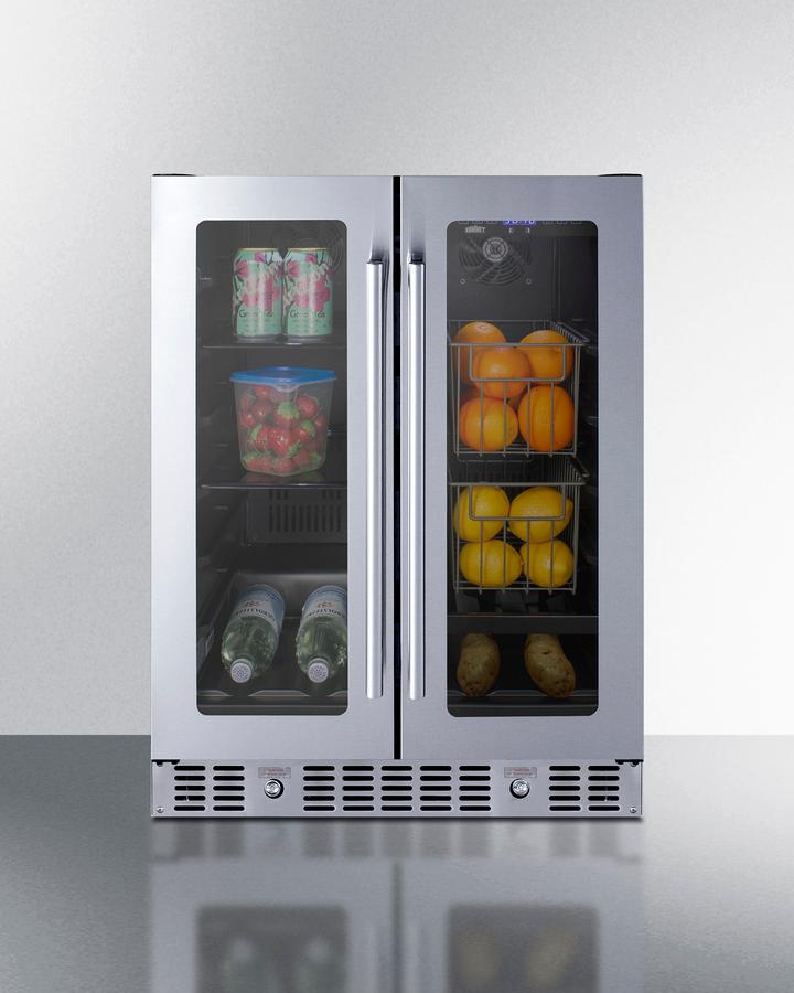 24" Built-in Dual-zone Produce Refrigerator, ADA Compliant