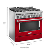 KitchenAid® 36'' Smart Commercial-Style Gas Range with 6 Burners