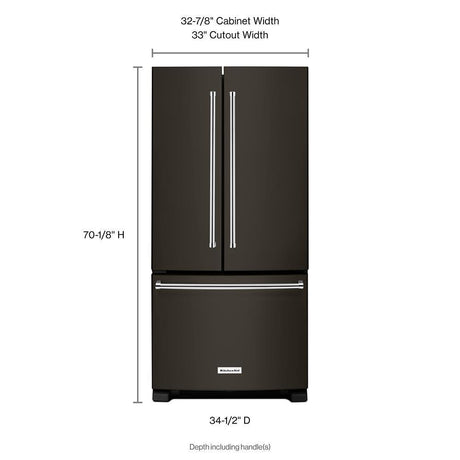 22 cu. Ft. 33-Inch Width Standard Depth French Door Refrigerator with Interior Dispense and PrintShield™ Finish